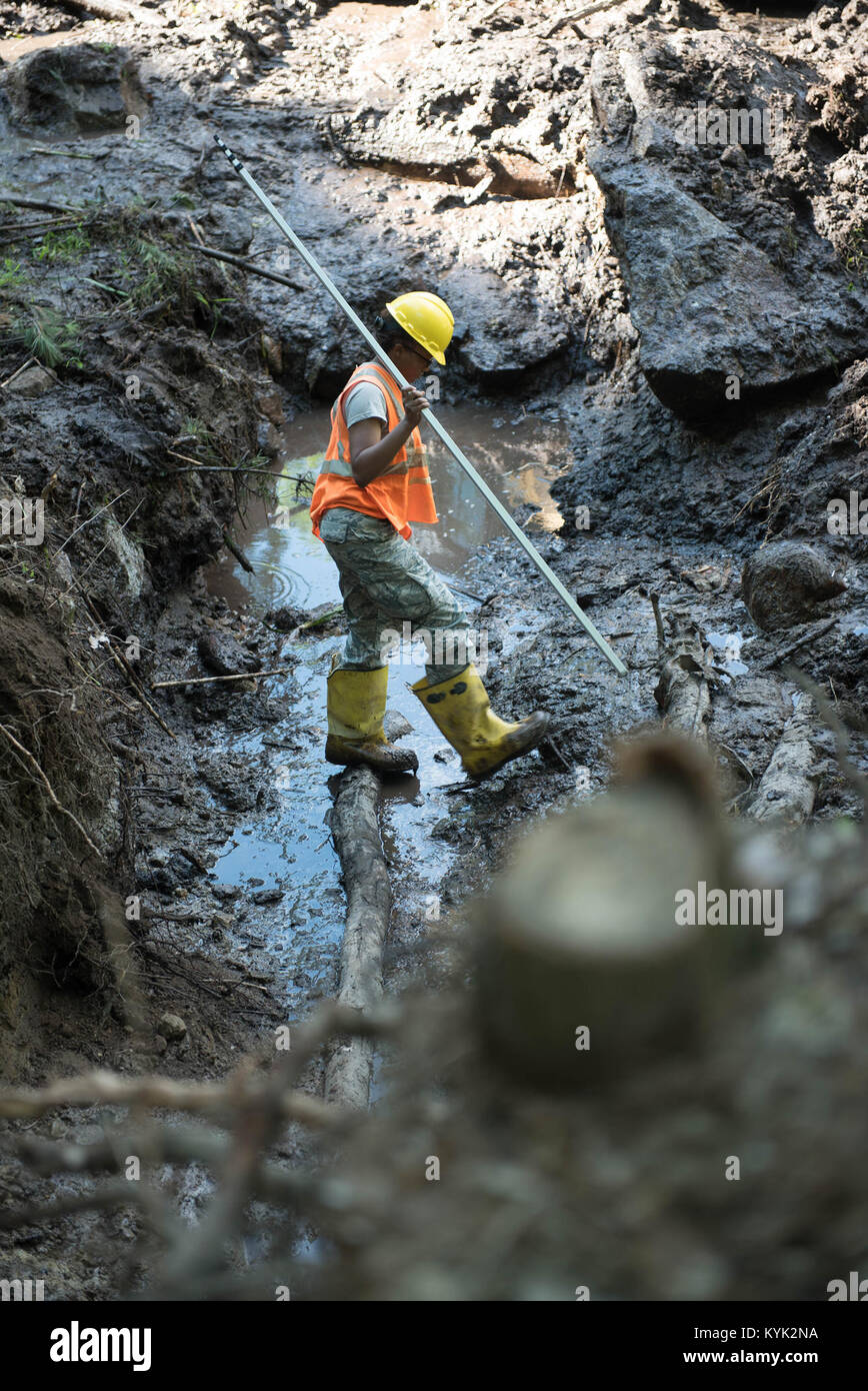Senior Airman Keina Thorpe, an engineer assistant from the Air Force