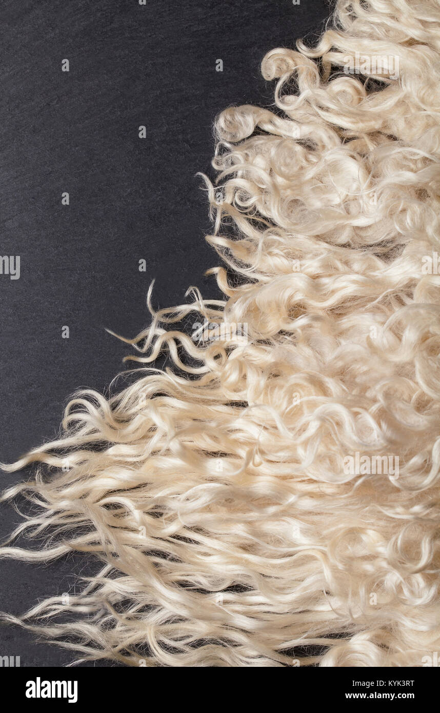 Sheep fur. Wool texture. Closeup background Stock Photo