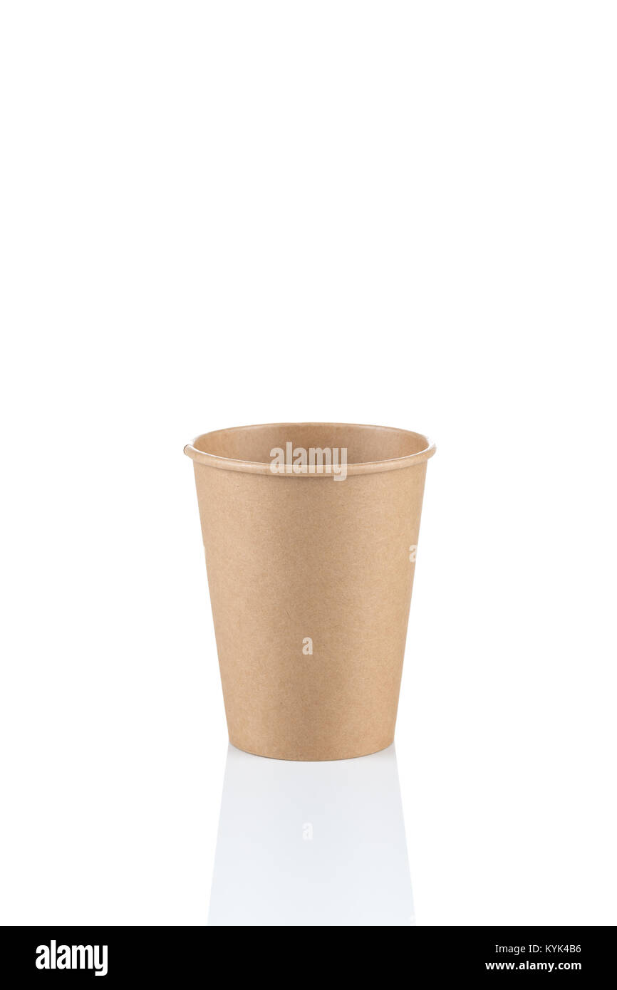 Empty disposable paper coffee cups isolated on white background Stock ...