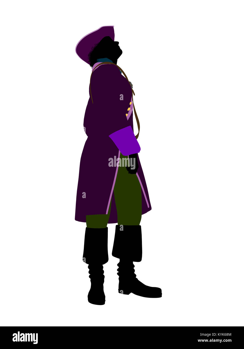 Captain hook illustration silhouette on a white background Stock Photo