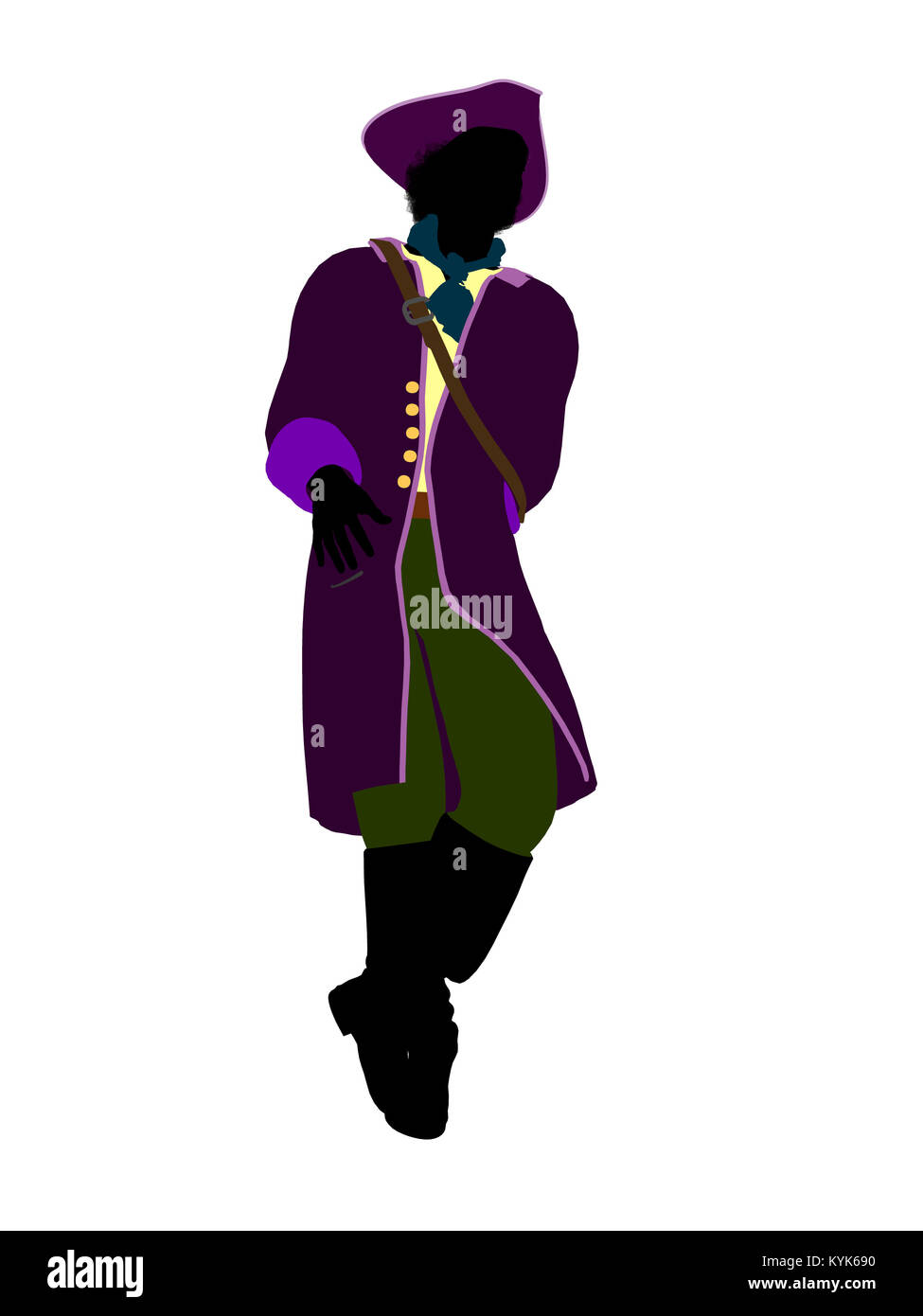 Captain hook illustration silhouette on a white background Stock Photo