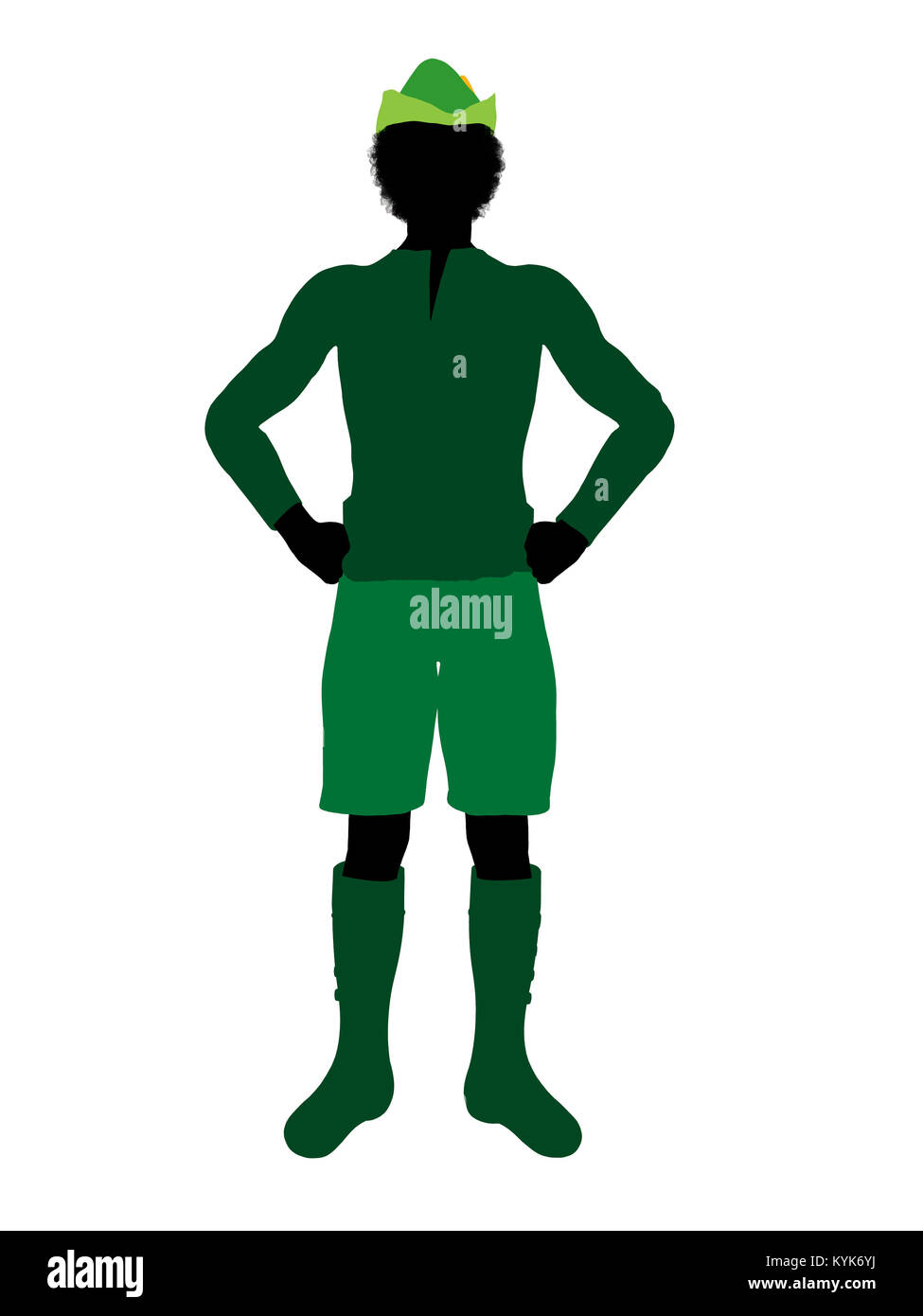 Peter Pan illustration silhouette on a white background Stock Photo