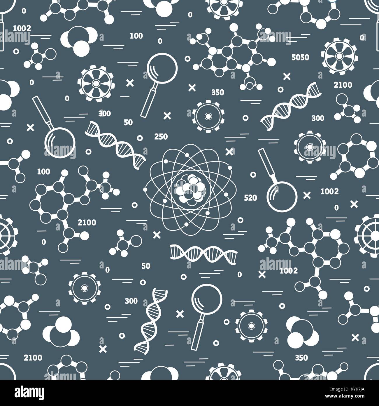 Seamless pattern with variety scientific, education elements. Design ...