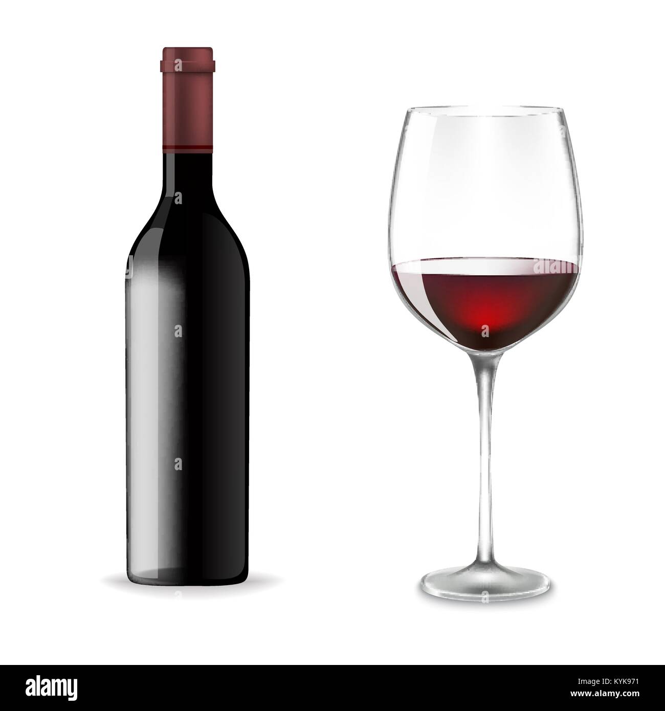 Realistic glass bottle red Stock Vector Images - Alamy