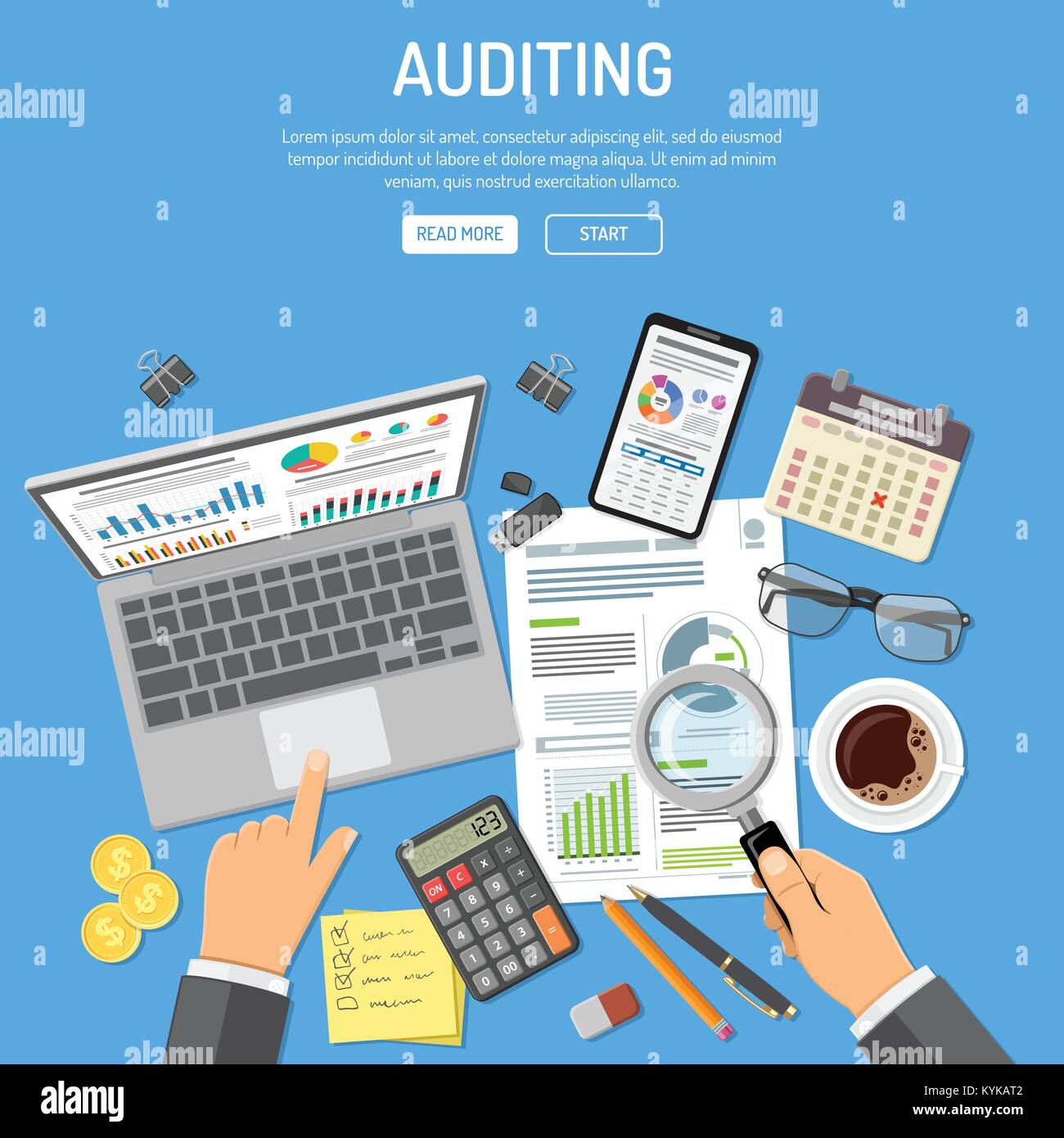 Auditing, Tax process, Accounting Concept Stock Vector Image & Art - Alamy