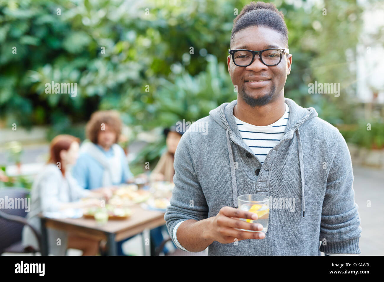 Guy with drink Stock Photo