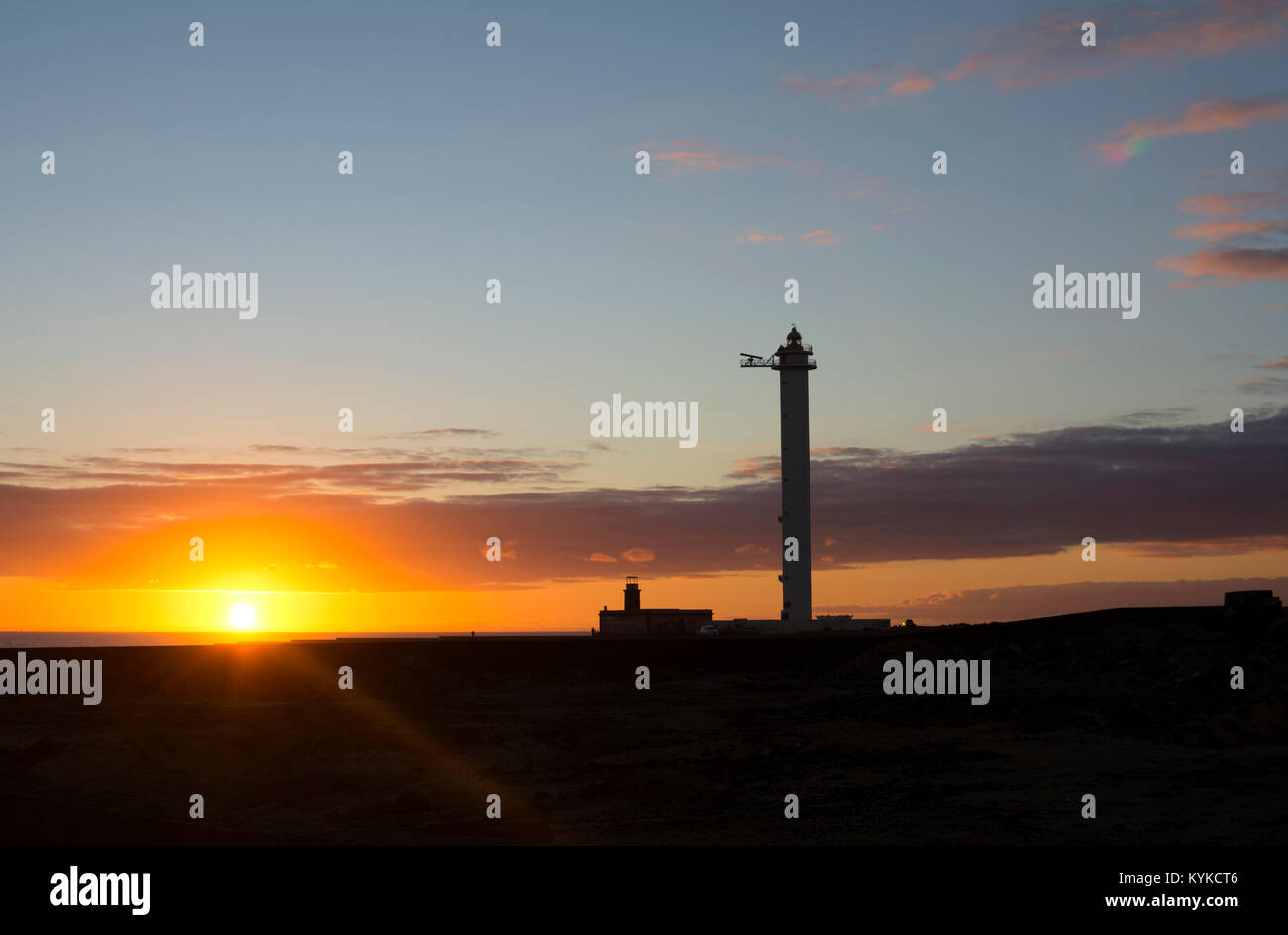 Faro De Pechiguera Lighthouse At Sunset Playa Blanca