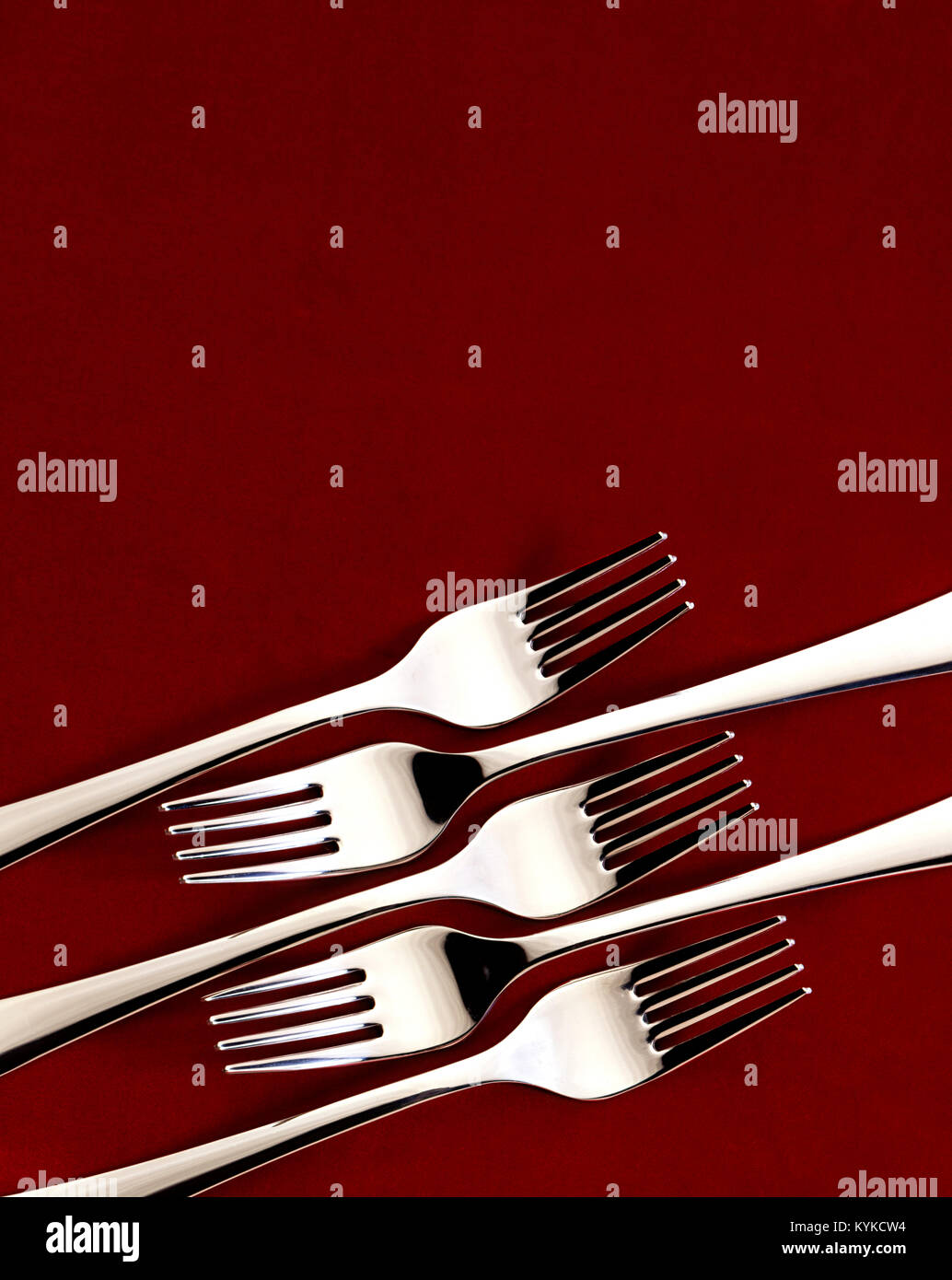Forks on a table, graphic Stock Photo