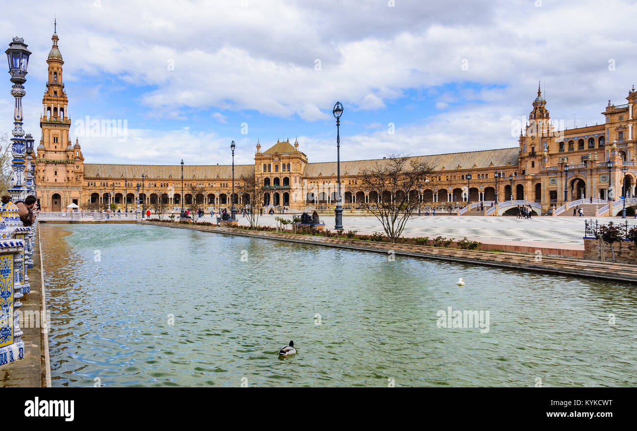 Plaza España in the Andalusian capital, Sevilla in Spain Stock Photo