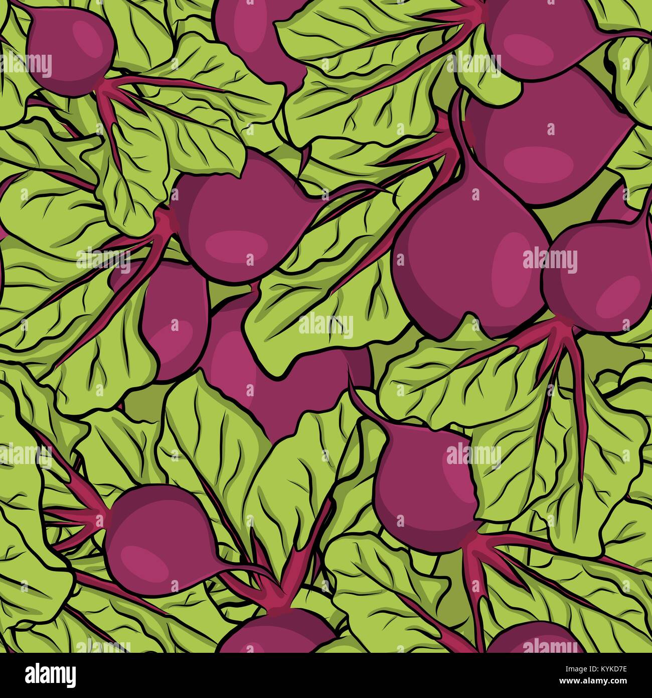 Seamless pattern hand drawn garden beet, vector Stock Vector Image ...