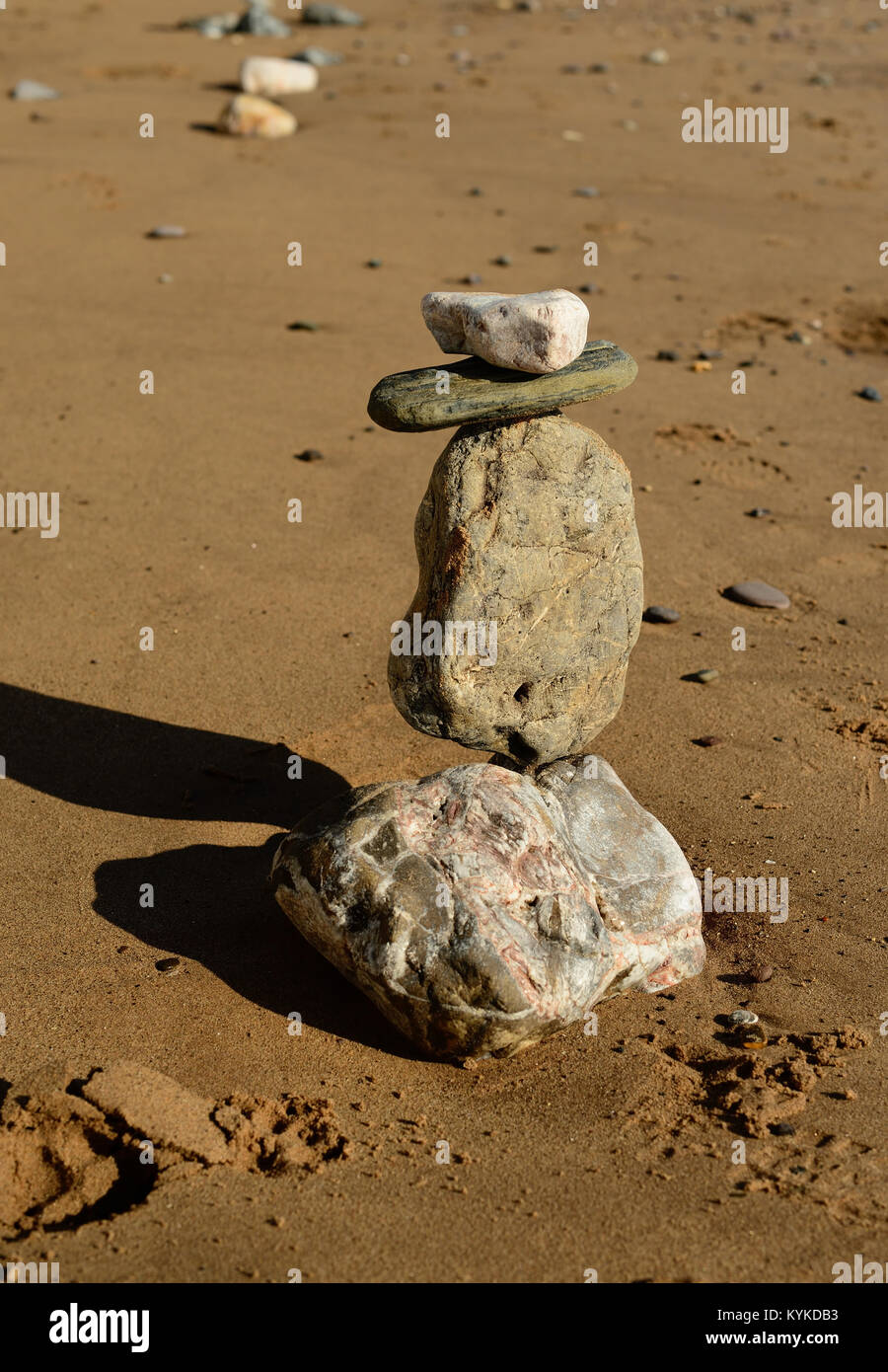 Rock sculpture on the beach Stock Photo Alamy