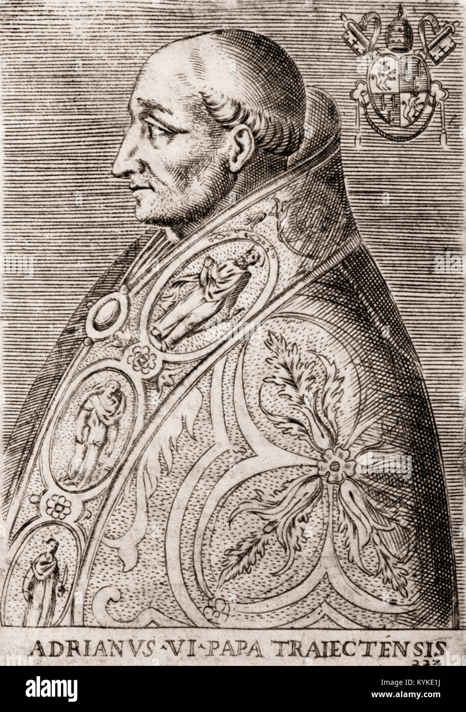 Pope Adrian VI, born Adriaan Florensz, 1459-1523, pope from 1522 to 1523 Stock Photo