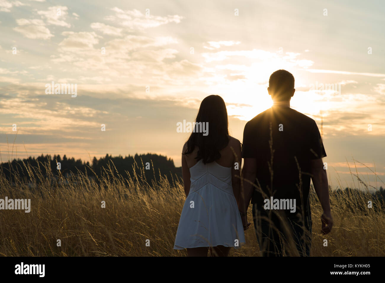 Couple Going On A Walk Stock Photo