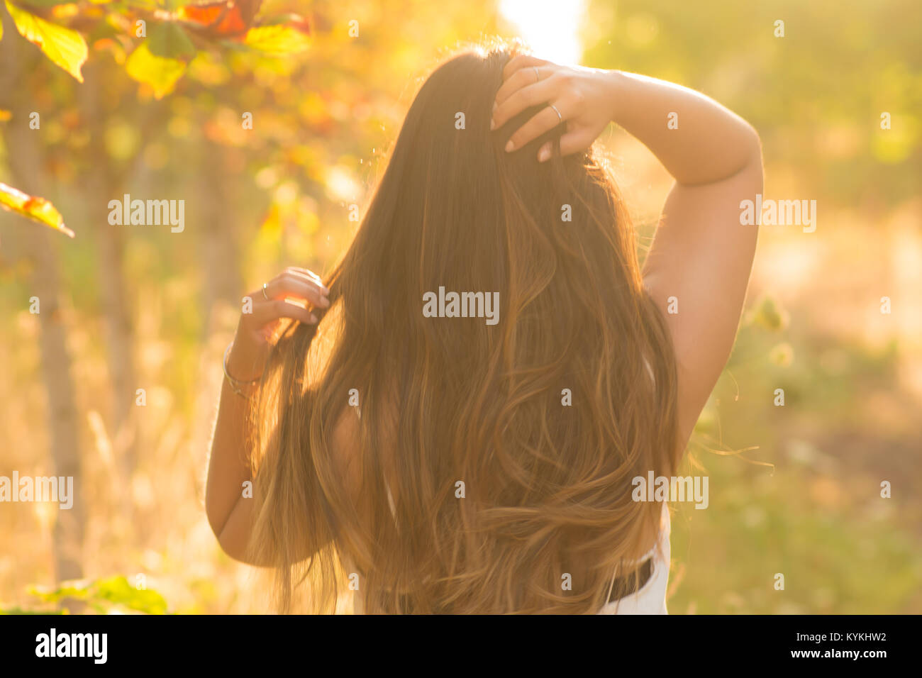 Pretty girl And Sunrays Stock Photo