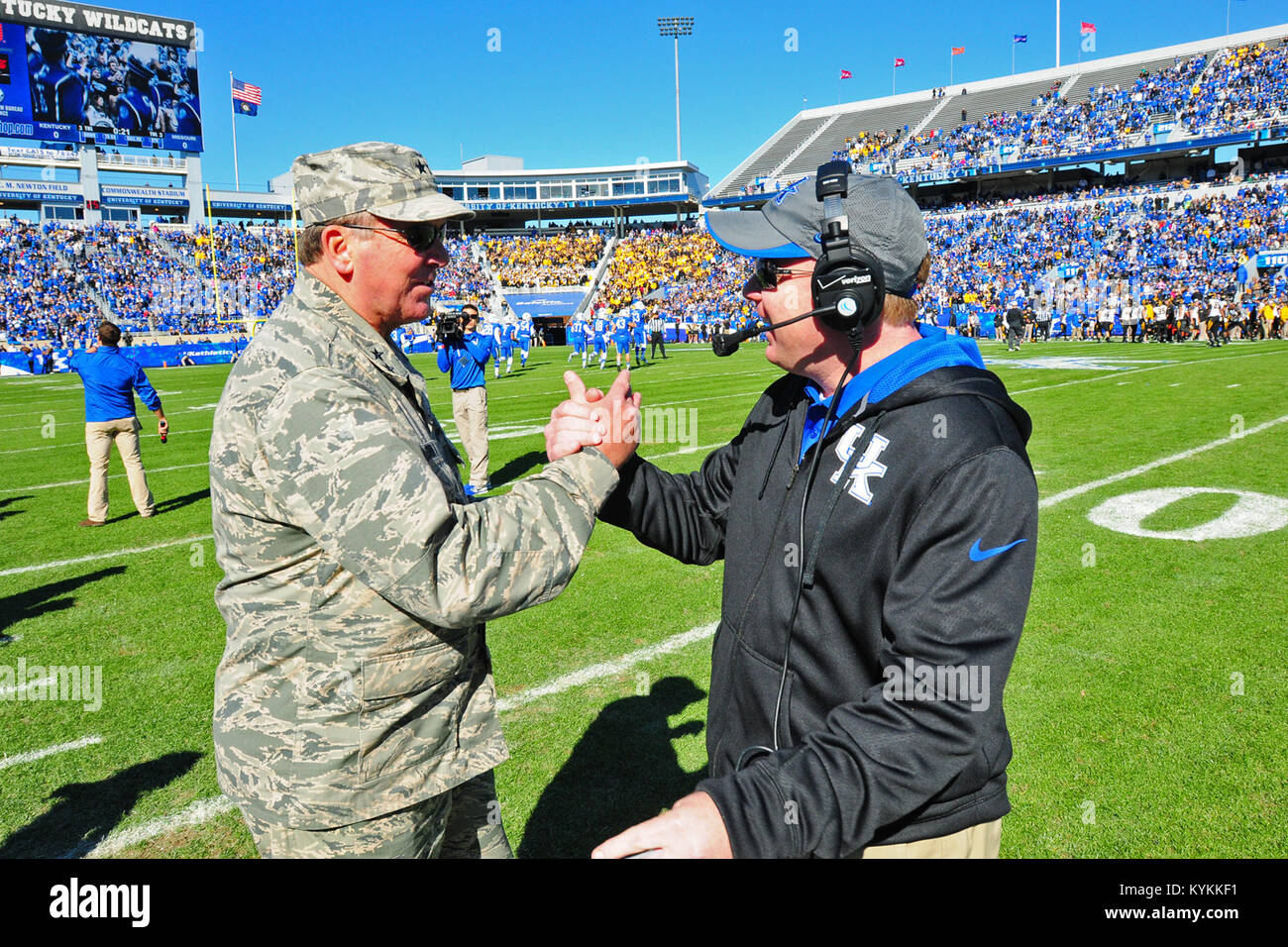 Kentucky's Adjutant General, Maj. Gen. Edward W. Tonini greets