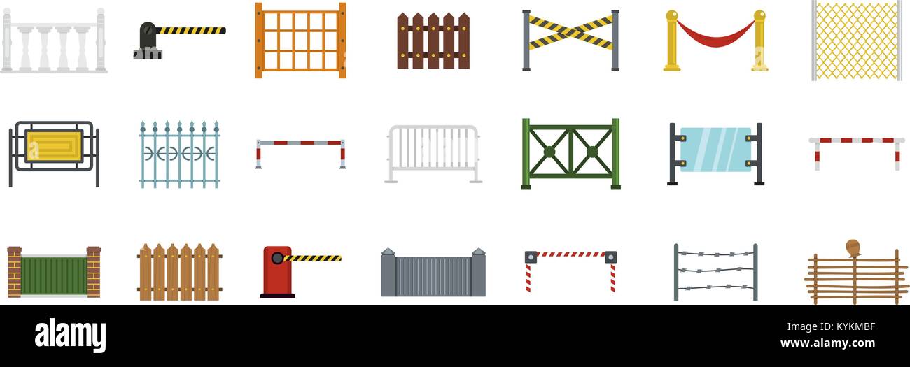 Barrier icon set, flat style Stock Vector Image & Art - Alamy