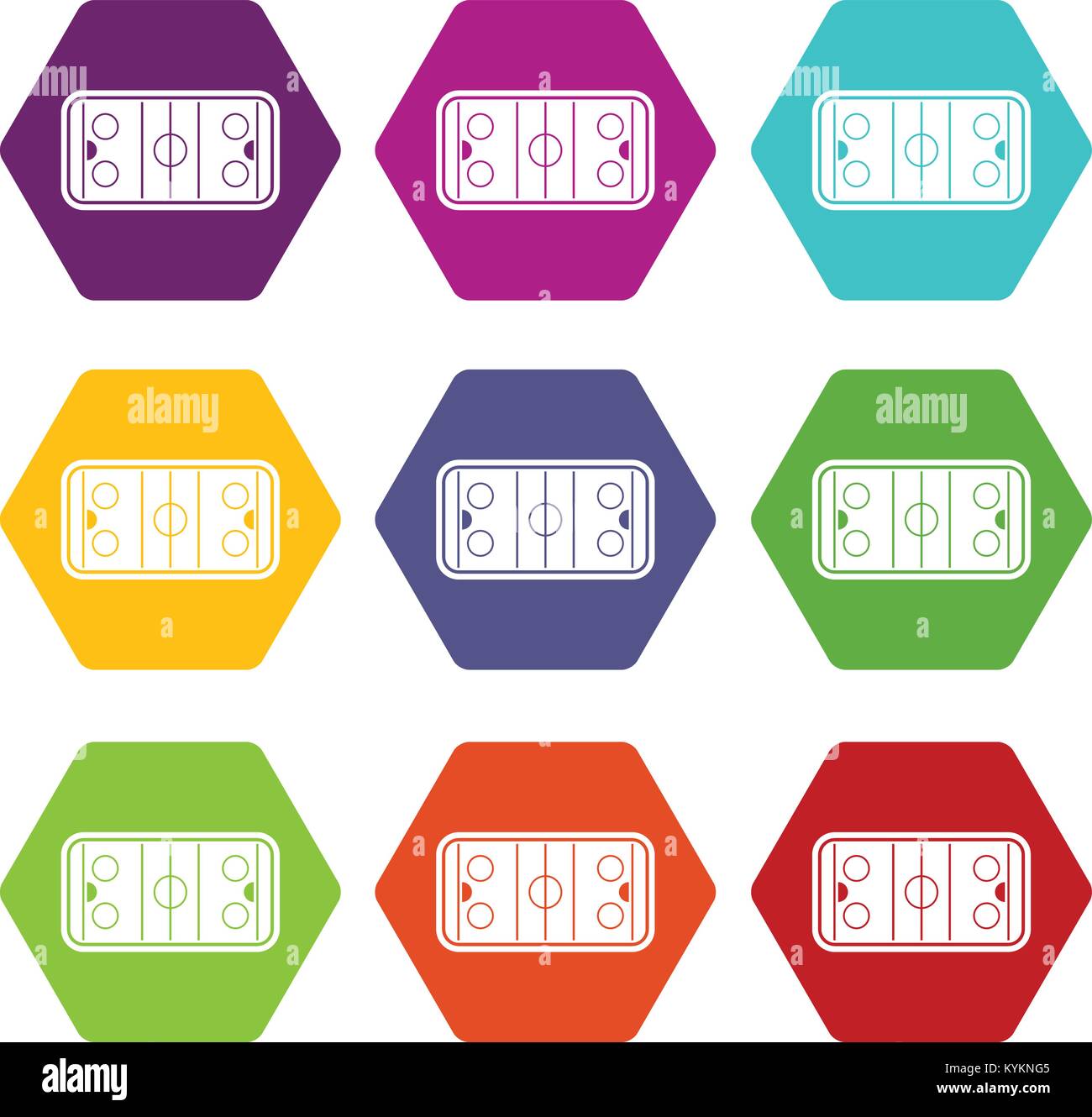 Stadium icon set color hexahedron Stock Vector Image & Art - Alamy