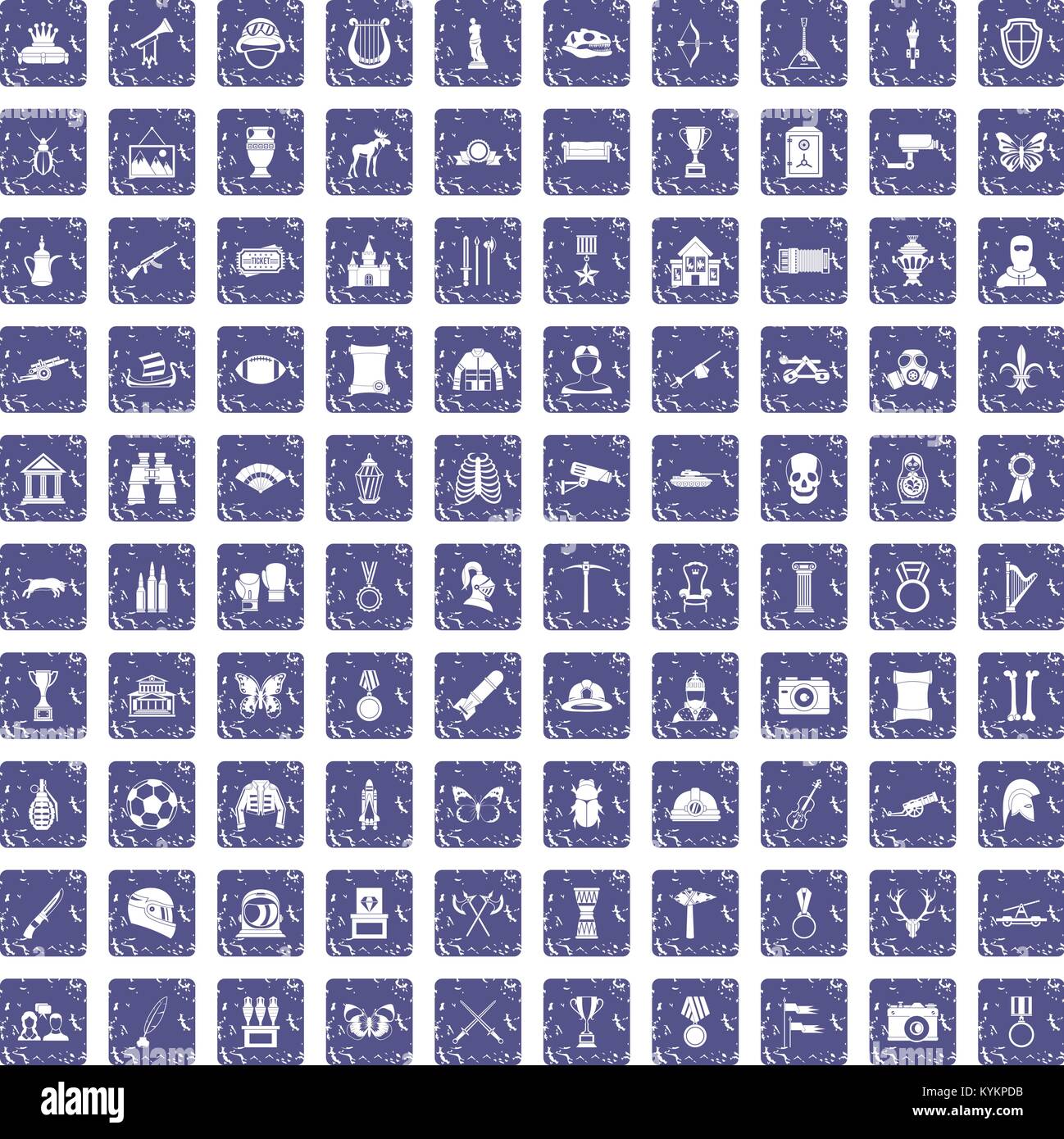 100 museum icons set grunge sapphire Stock Vector Image & Art - Alamy