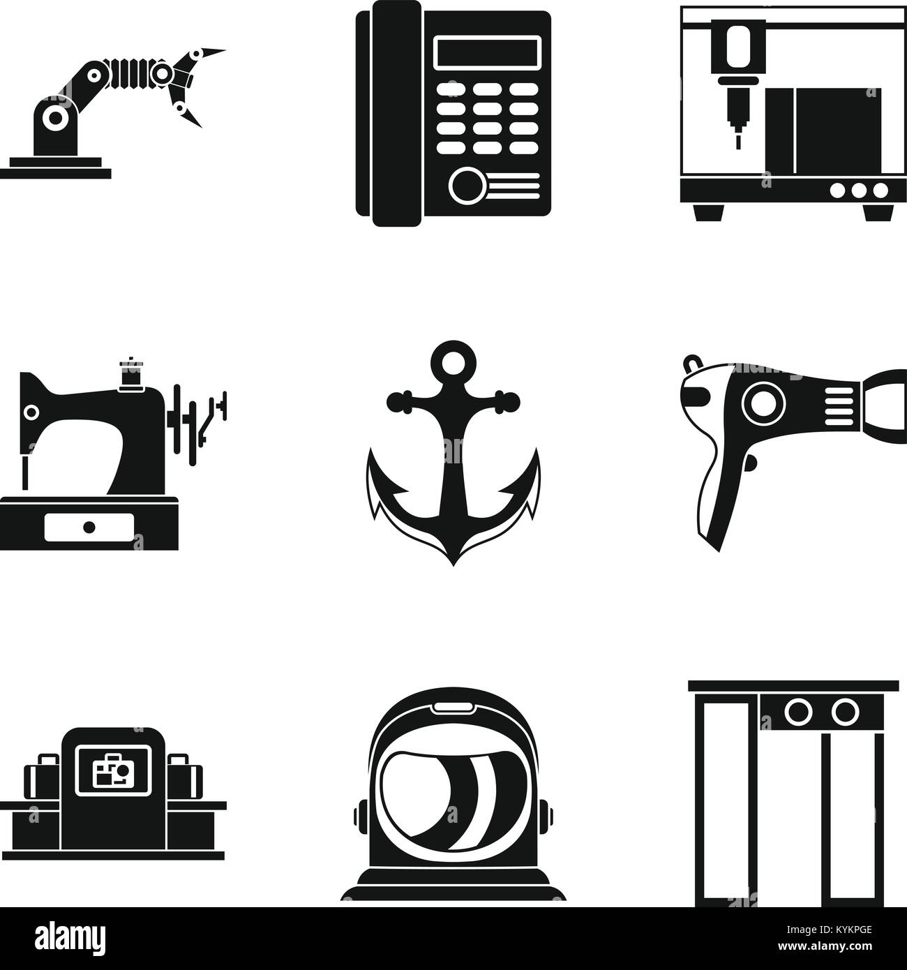 Equipment for sewing icons set, simple style Stock Vector Image & Art ...