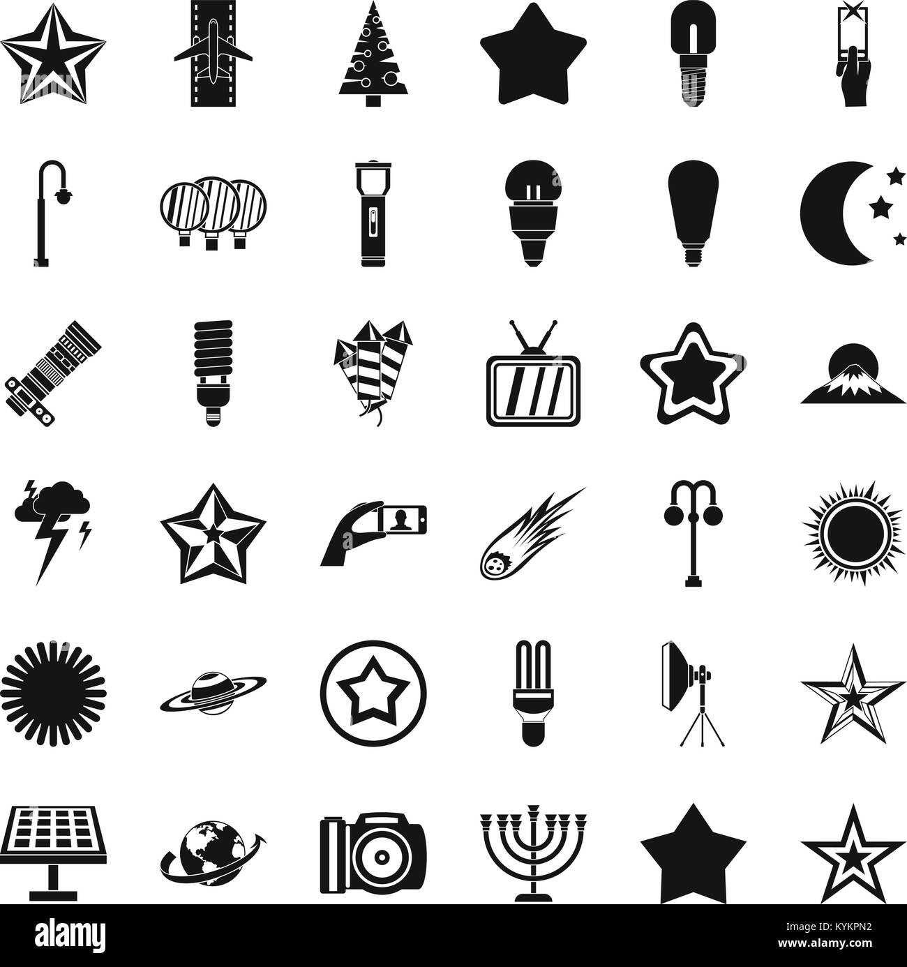 Star icons set, simple style Stock Vector Image & Art - Alamy