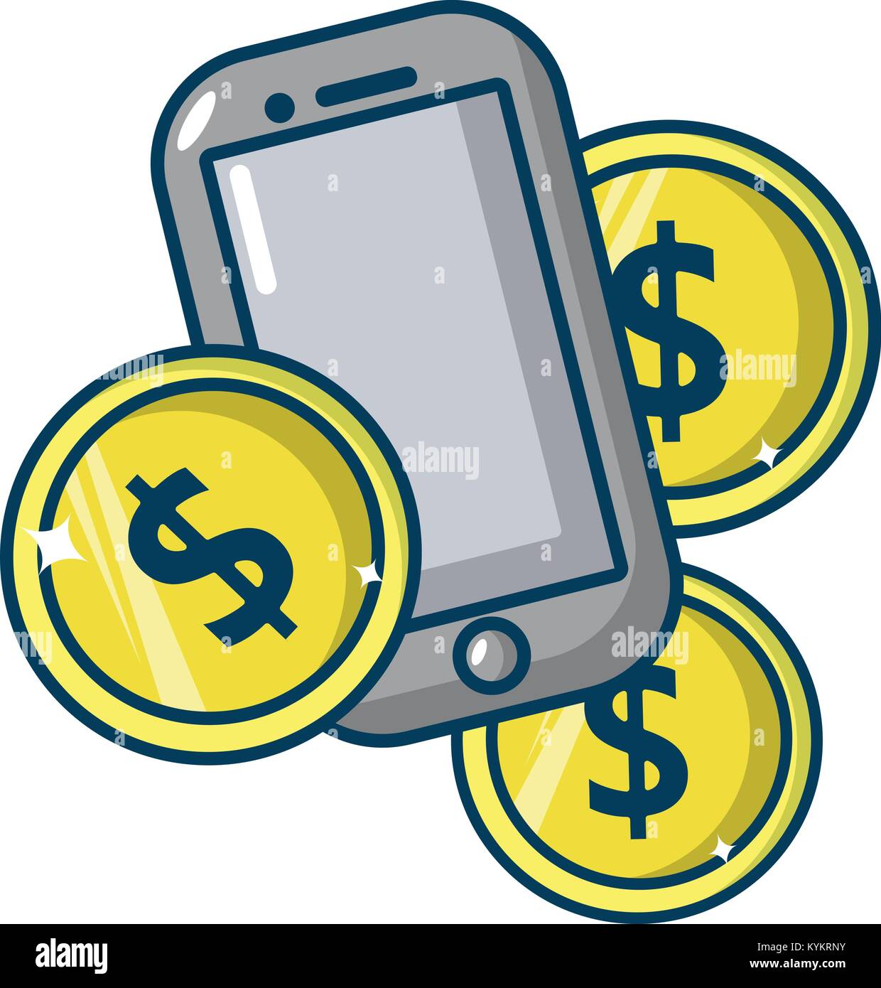 Mobile money icon, cartoon style Stock Vector Image & Art - Alamy