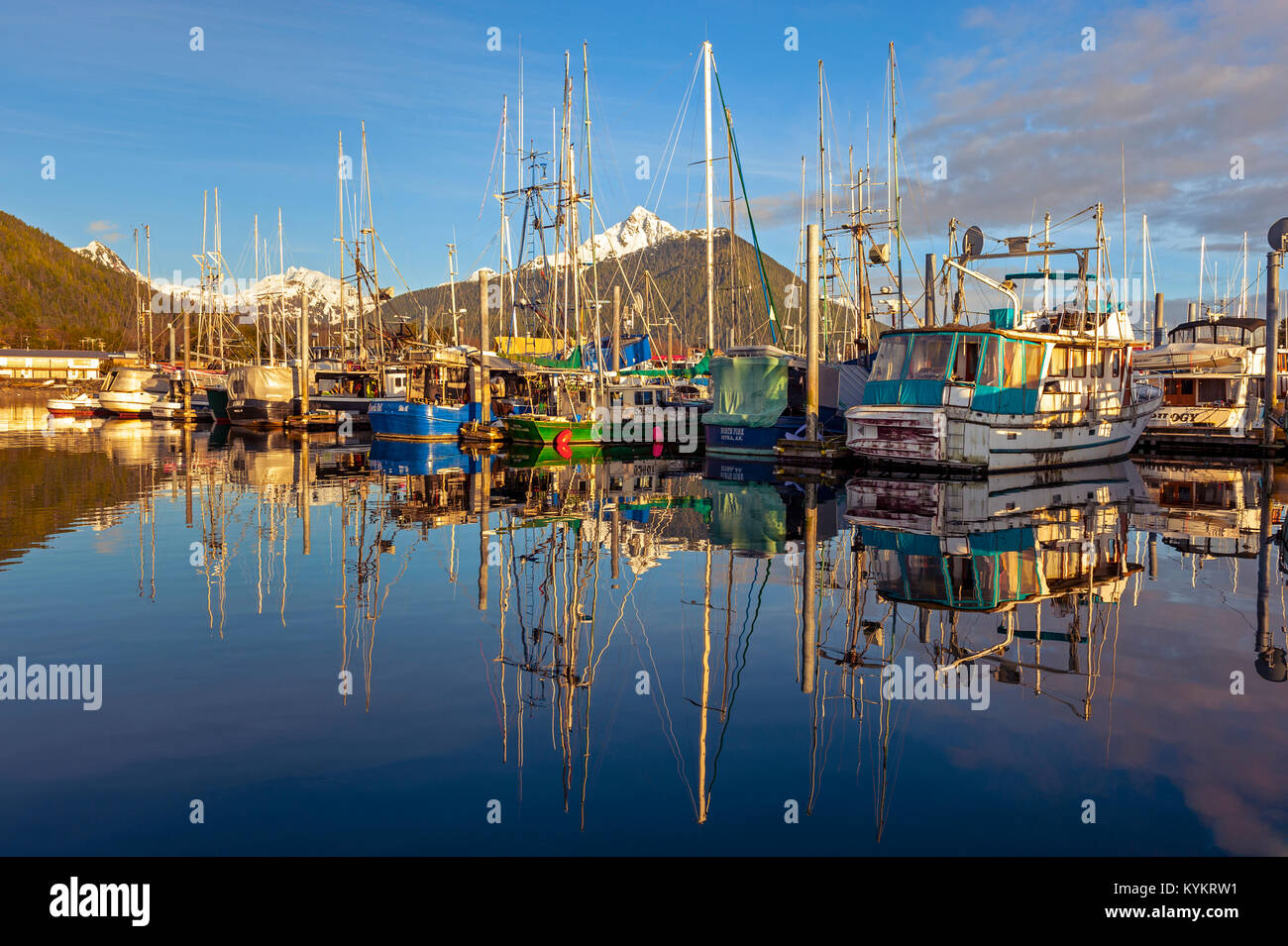 Harbor scene near downtown Sitka, Alaska, USA. Stock Photo