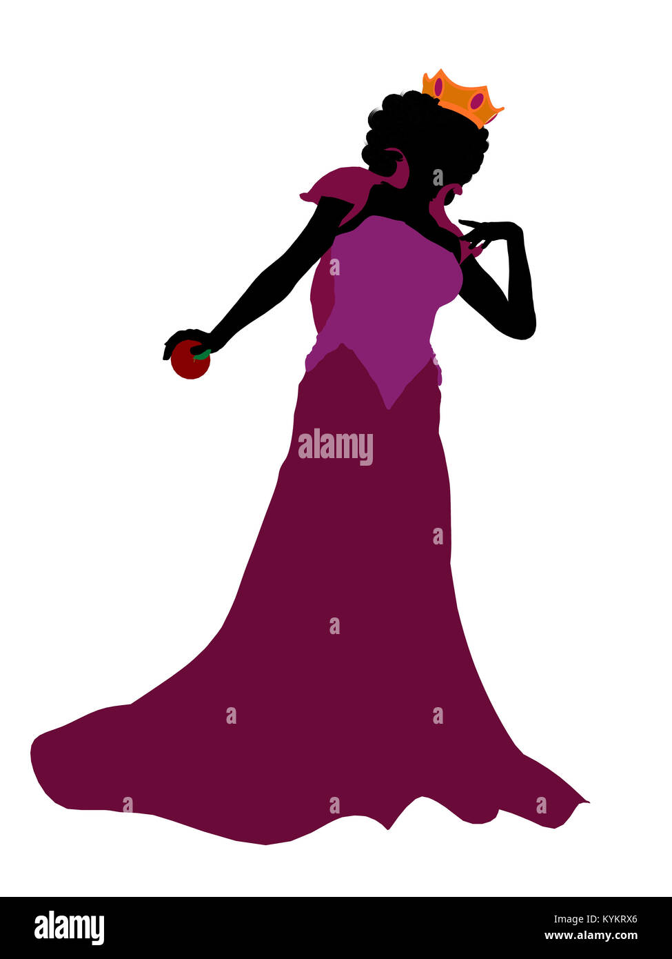 Evil queen illustration silhouette on a white background Stock Photo ...