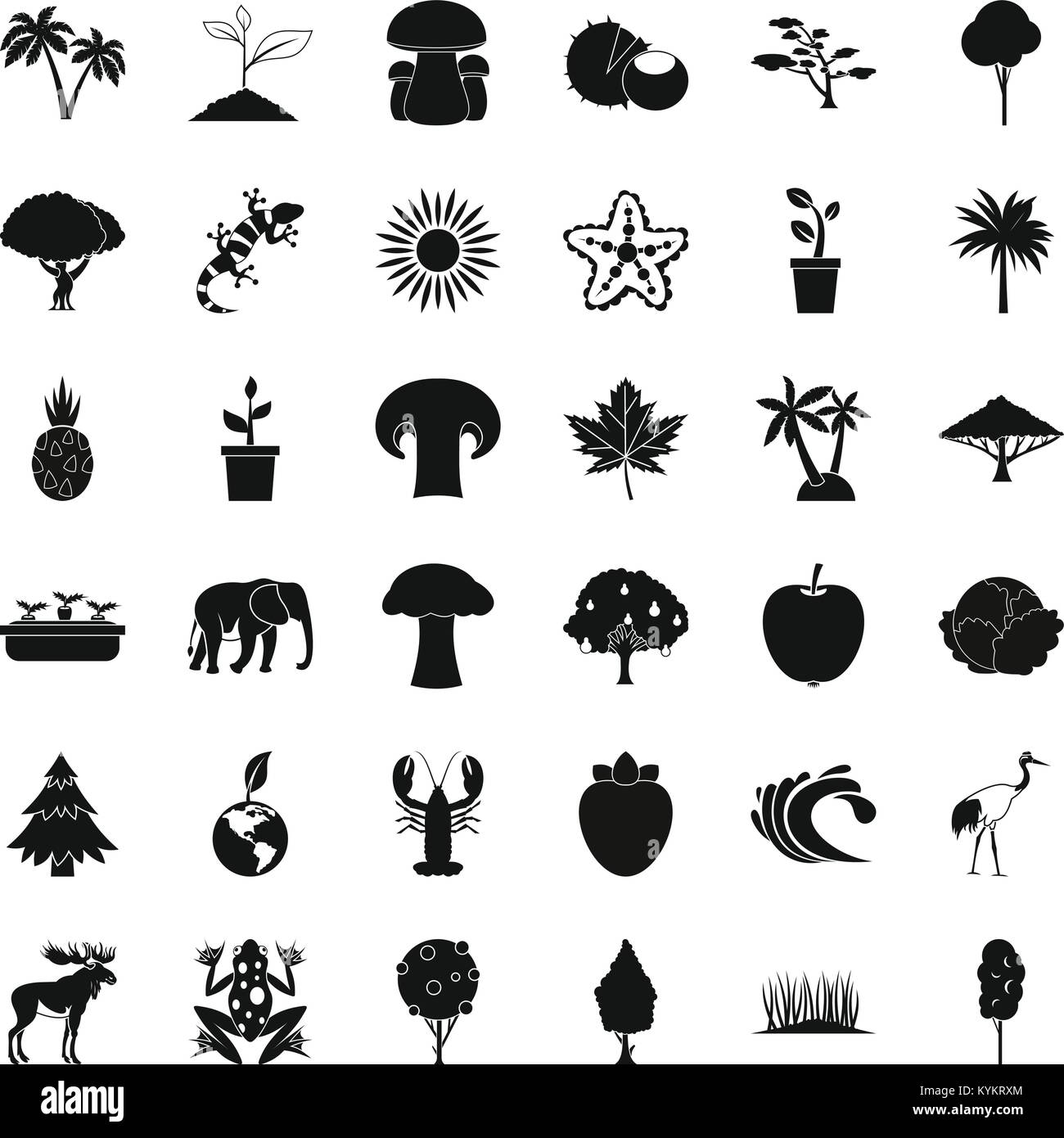 Live nature icons set, simple style Stock Vector Image & Art - Alamy