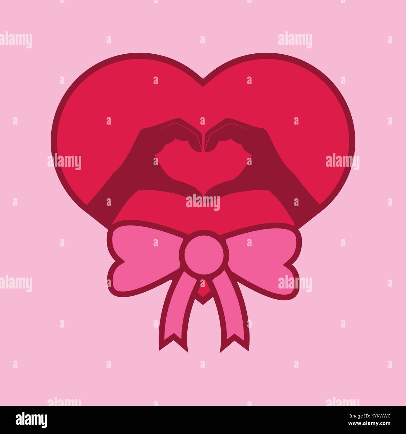 Love Heart Hand Gesture Valentine Gift Vector Illustration Graphic