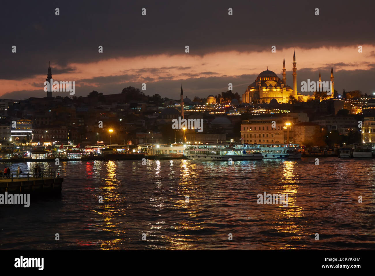 Blue mosque in Istanbul - Turkey in a night Stock Photo - Alamy