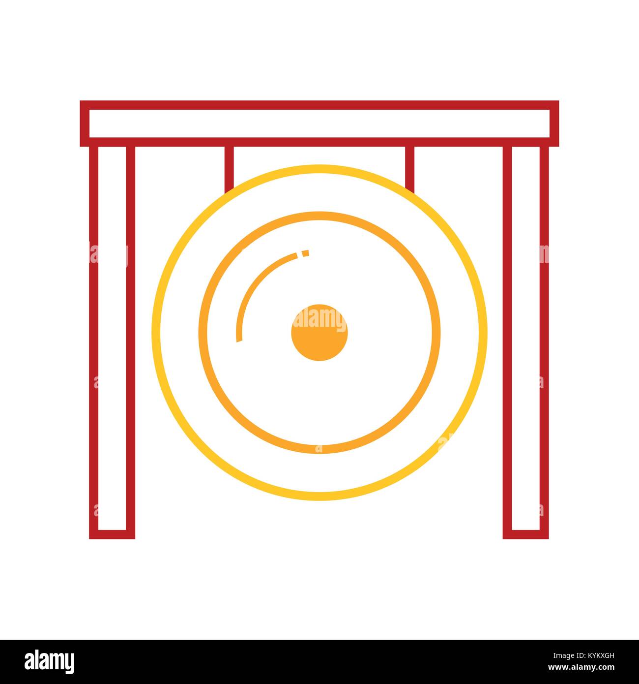 Abstract Asian Gong Music Instrument Vector Illustration Graphic Design ...