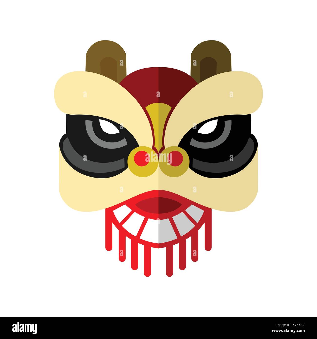 Lion Dance Head Chinese Vector Illustration Graphic Design Stock Vector