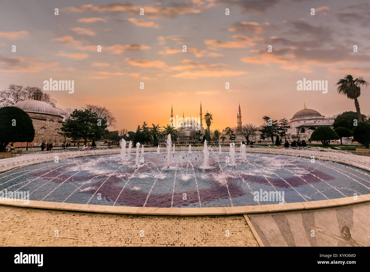 View of blue Mosque also called Sultan Ahmed Mosque or Sultan Ahmet ...