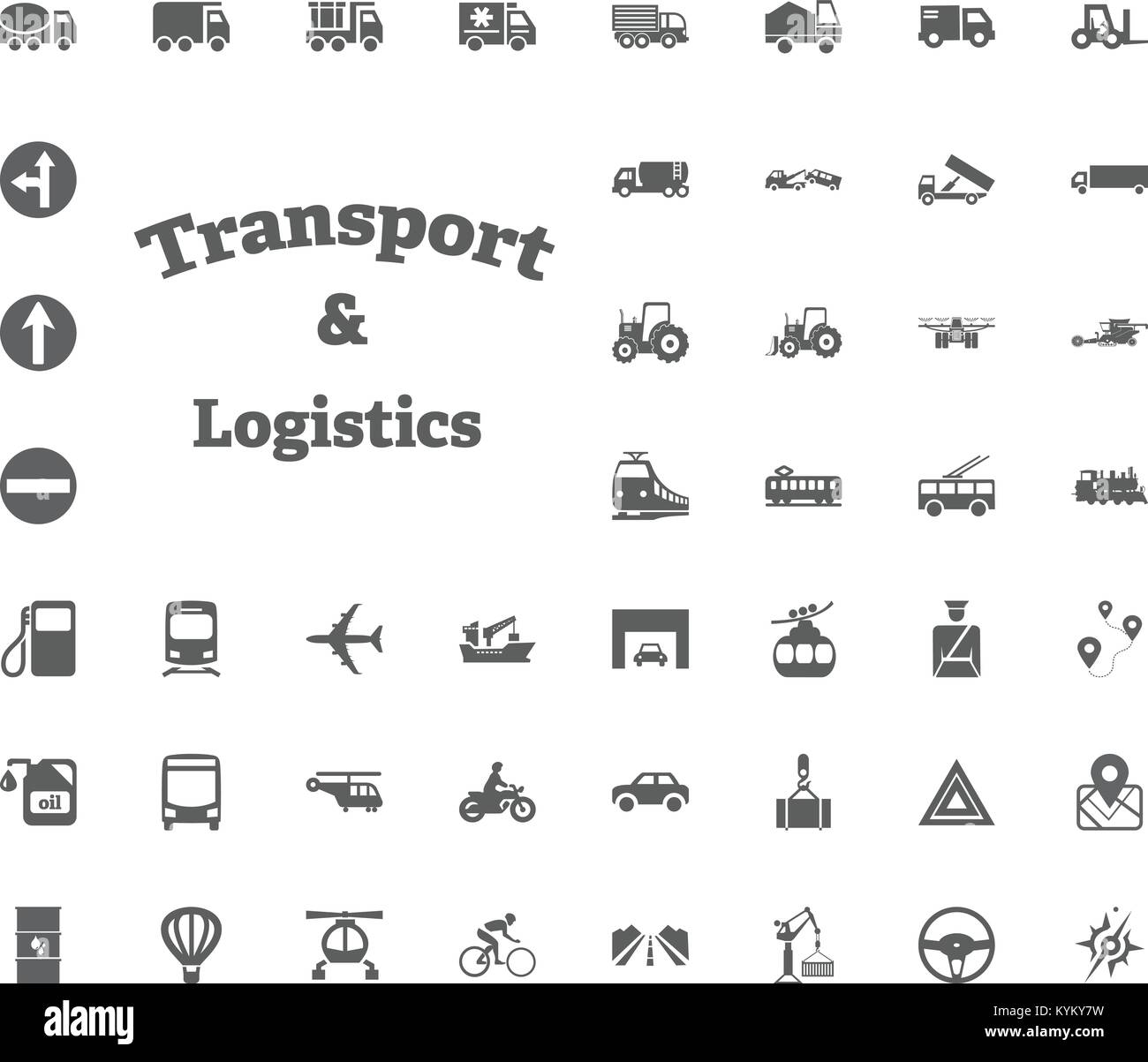 Transport and Logistics set icons. Transportation set icons Stock Vector