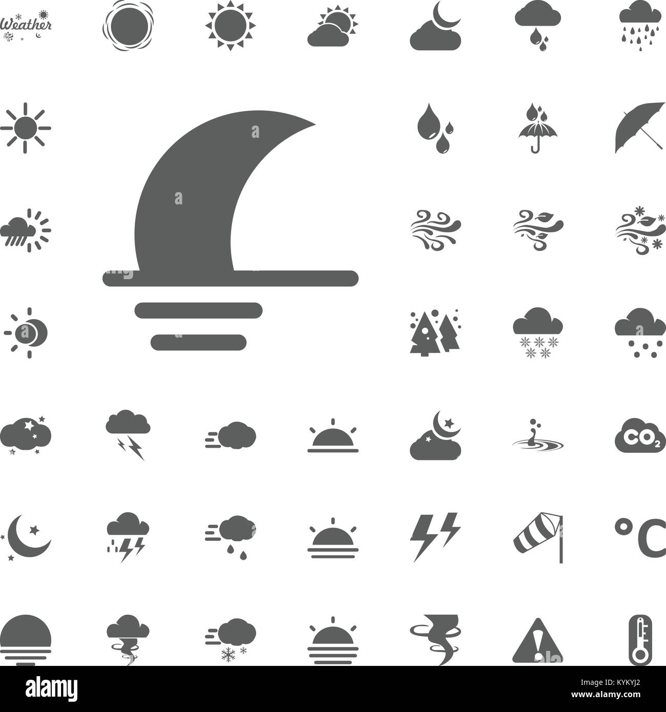 Moonset icon. Weather vector illustration icons set Stock Vector Image ...