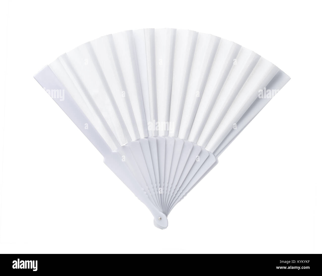 White open blank plastic fan isolated on white Stock Photo