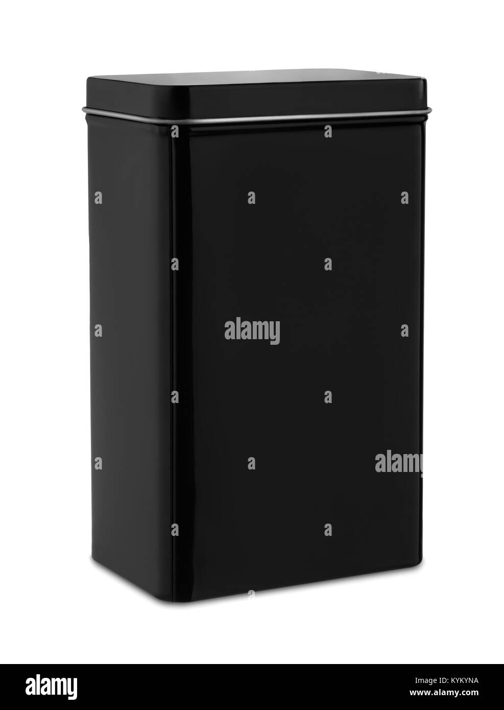 Black metal container isolated on white Stock Photo
