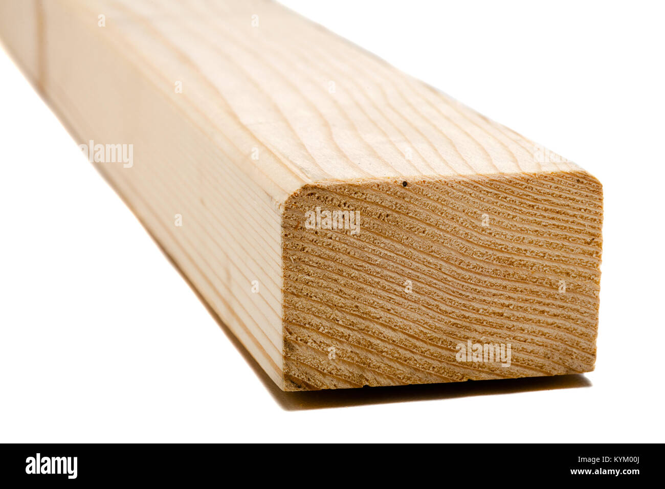 wooden beam isolated on white background Stock Photo