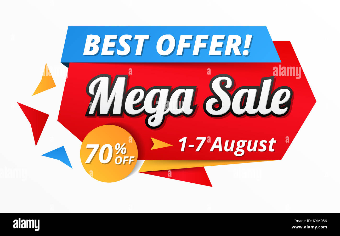 Best Offer Mega Sale Banner Advertisement Promotion Design