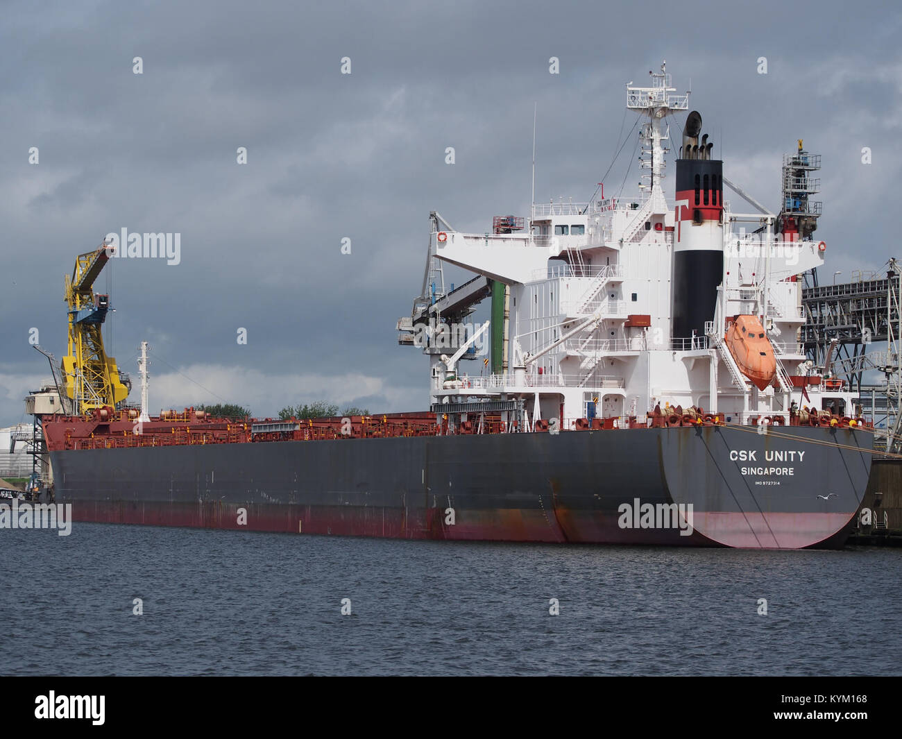 Photograph of the CSK Unity, a cargo ship (IMO 9727314) docked at the ...