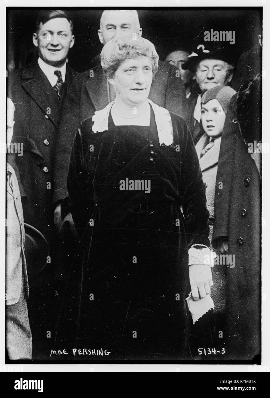 Photograph of Mae Pershing, a historical figure, captured during the ...