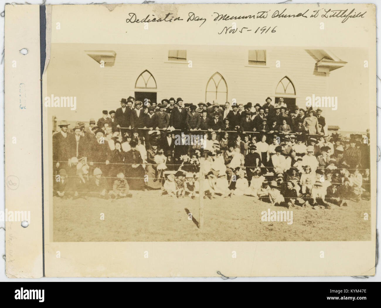 Photograph of the dedication day ceremony at the Mennonite Church in ...