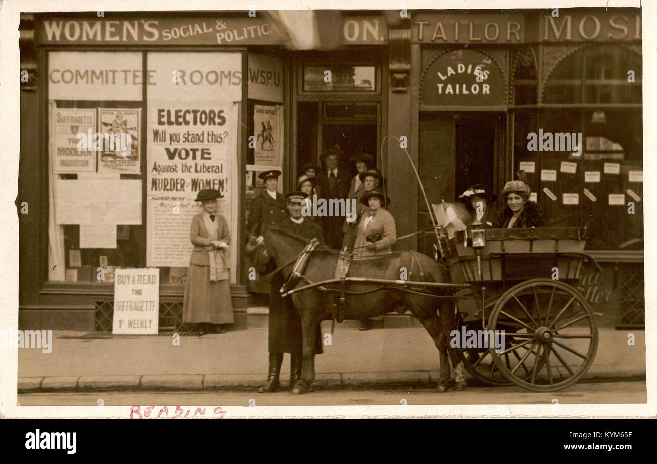 A historic photograph of the Women's Social and Political Union shop in ...