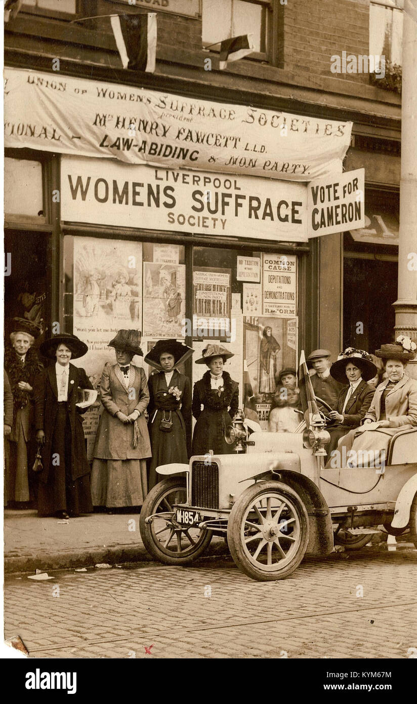 A historical image of the Liverpool Women's Suffrage Society shop ...