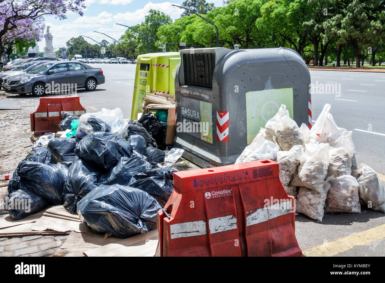 Buenos Aires Argentina,Palermo,Plaza Italia,trash bin,plastic trash