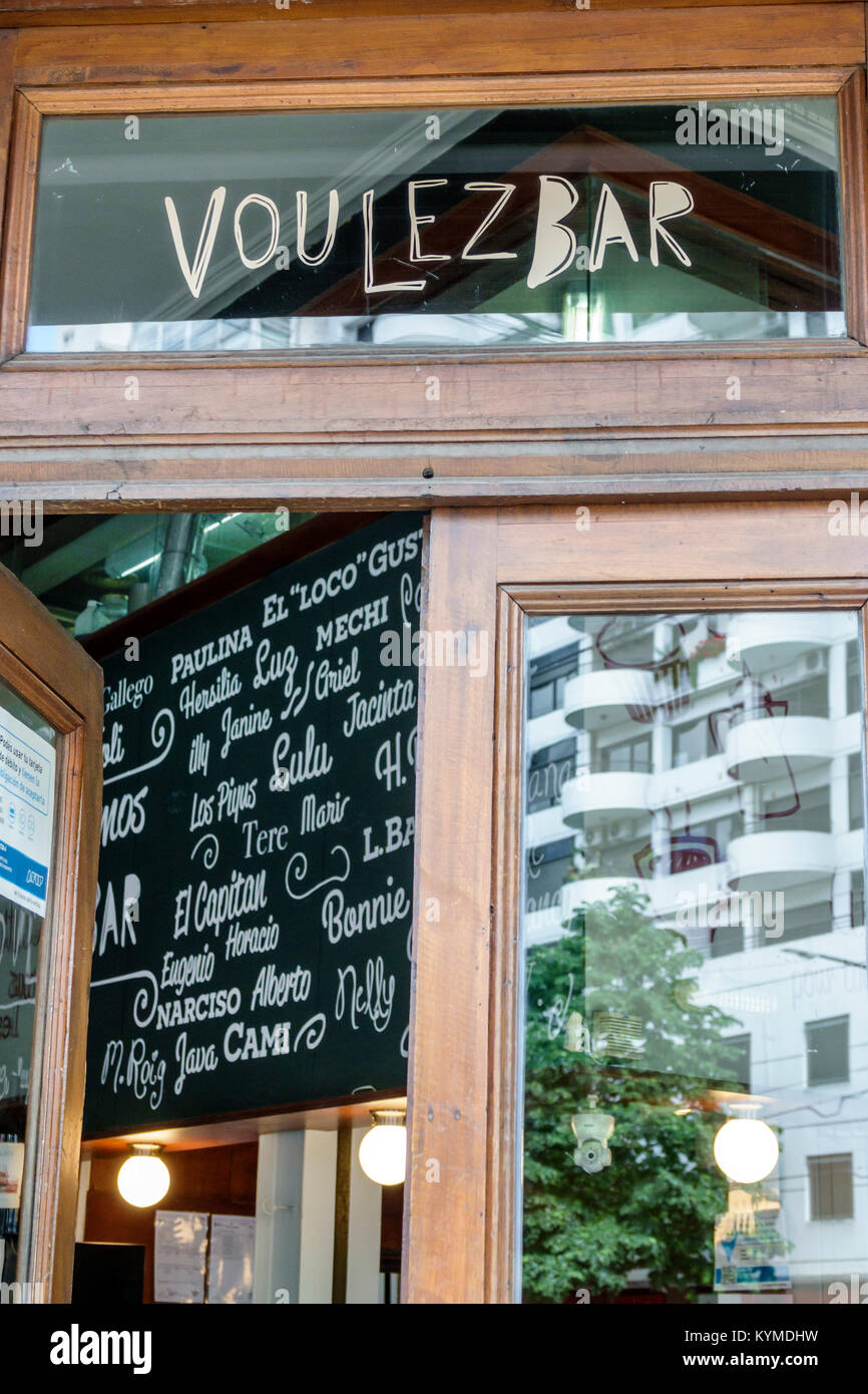 Buenos Aires Argentina,Palermo,Voulez Bar,restaurant restaurants food dining cafe cafes,entrance,sign,Hispanic,ARG171119130 Stock Photo