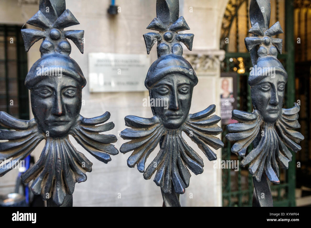 Buenos Aires Argentina,Palermo,Lafinur Street,Museo Evita Peron Museum,iron fence,ornamental detail,plateresque architecture,historic building,Hispani Stock Photo