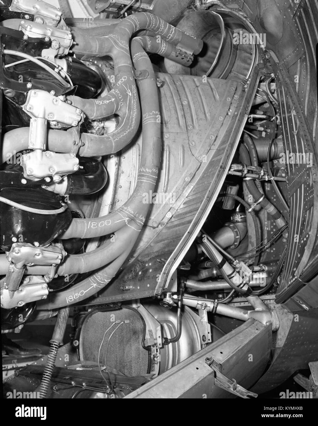 Vintage aircraft cockpit detail Black and White Stock Photos & Images ...