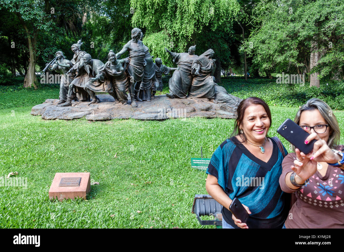 Buenos Aires Argentina,Palermo,park,Jardin Botanico Carlos Thays botanical garden,Saturnalia,sculpture,bronze,Ernesto Biondi,1899,adult adults woman w Stock Photo