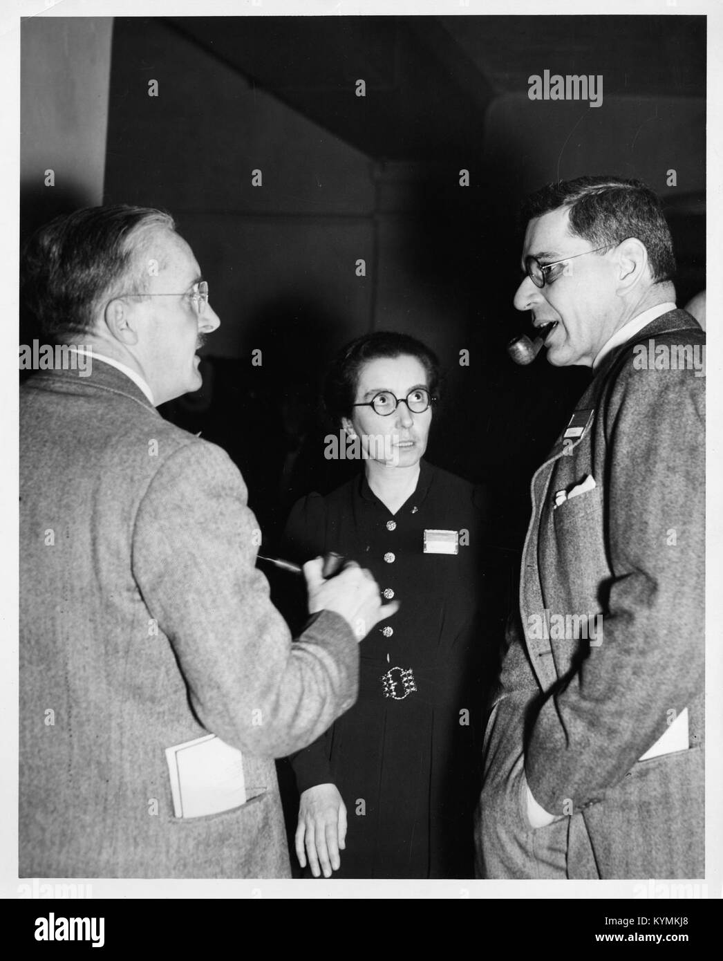 (left to right) Unidentified man; British archeologist Dorothy Annie Elizabeth 5494382354 o Stock Photo